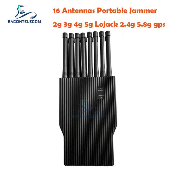 Cheap UMTS 16w Cell Phone GPS Jammer 16 Bands 30m Walkie Talkie Car for sale