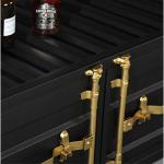 Black Iron Metal Shipping Container Coffee Table With Golden Handle