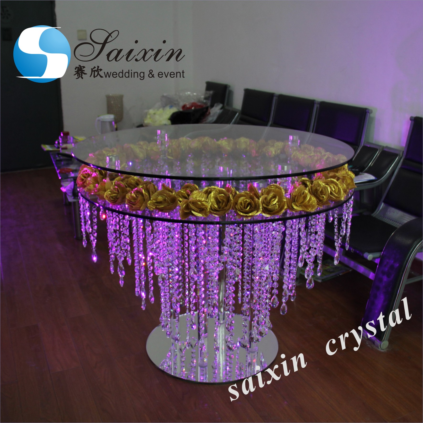 Unique gold sweetmeats acrylic stand cake table for wedding event party