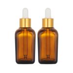 Customize Refillable Hair Oil Dropper Bottle Square Glass Material 50ml