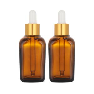 Quality Customize Refillable Hair Oil Dropper Bottle Square Glass Material 50ml wholesale