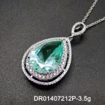 Women's Jewelry Pear Cutting Green Spinel Round White Cubic Zirconia 925