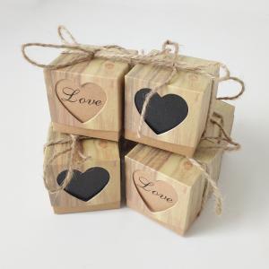 Quality 5x5cm Bonbonniere Wedding Favour Gift Boxes With Rope wholesale