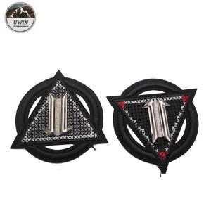 Quality Eco Friendly Material 3D Embroidery Patches Sew On Backing With Metal Label wholesale