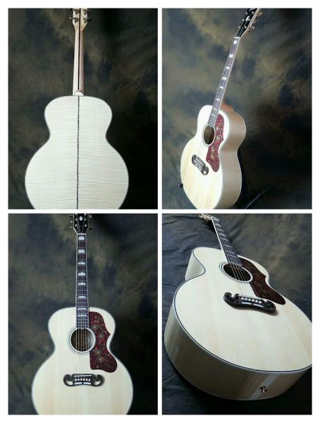 wholesale top quality SJ200 solid spruce guitar Deluxe Acoustic Guitar SJ200
