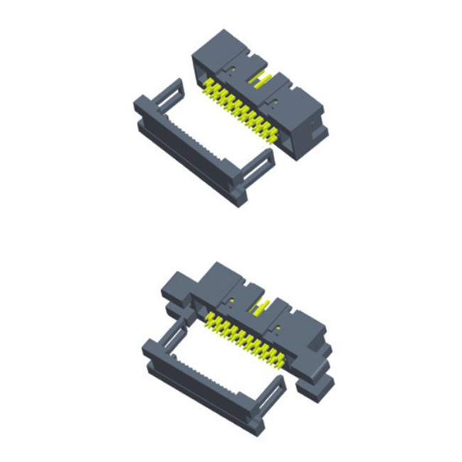 2.54mm Pitch Box Header Connector IDC Type Mounting Ear Signal Transmission
