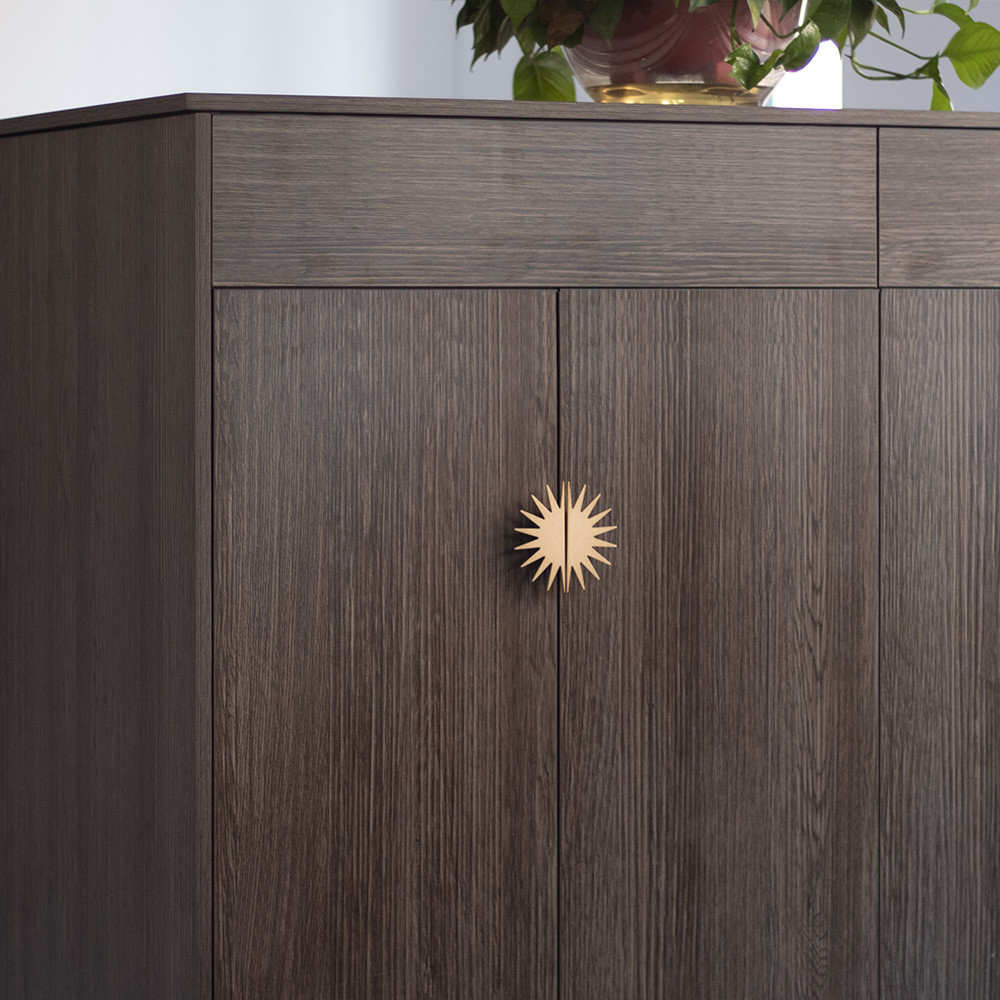 OEM Sun Flower Black Cabinet Handles Customize 12cm For Furniture Door