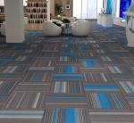 50*50cm Square Stripping Fireproof Commercial Floor Mat Office Building