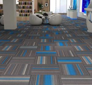 Quality 50*50cm Square Stripping Fireproof Commercial Floor Mat Office Building wholesale