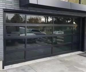 Quality Manual Or Automatic Opening Water Tightness Class 3 Transparent Garage Door Aluminum Alloy Glass Material wholesale