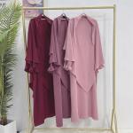 Muslim Women Prayer Elegant Summer Dresses Round Collar Muslim Ethnic Wear