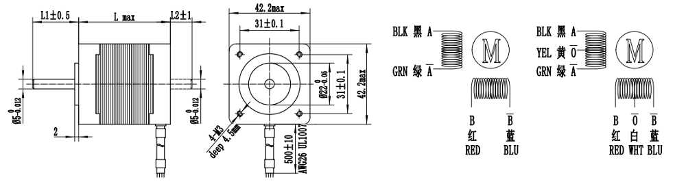 CE certificated nema17 34mm length 1.7A 2.8kg.cm stepper motor used for machine