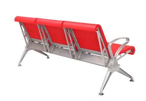 Quality Red PU Leather Foam Aluminum Alloy Armrest Patient Waiting Area Chairs wholesale