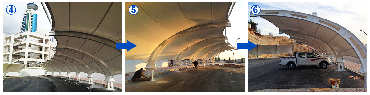 Heat Treated Metal Frame Carports for Car Parking in Weather Resistant Material
