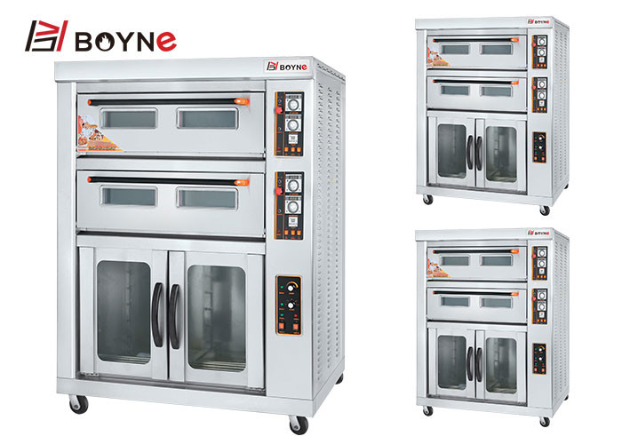 Two Deck Four Trays Gas Oven With Proofer Baking Oven With Fermentation Box Kitchenware