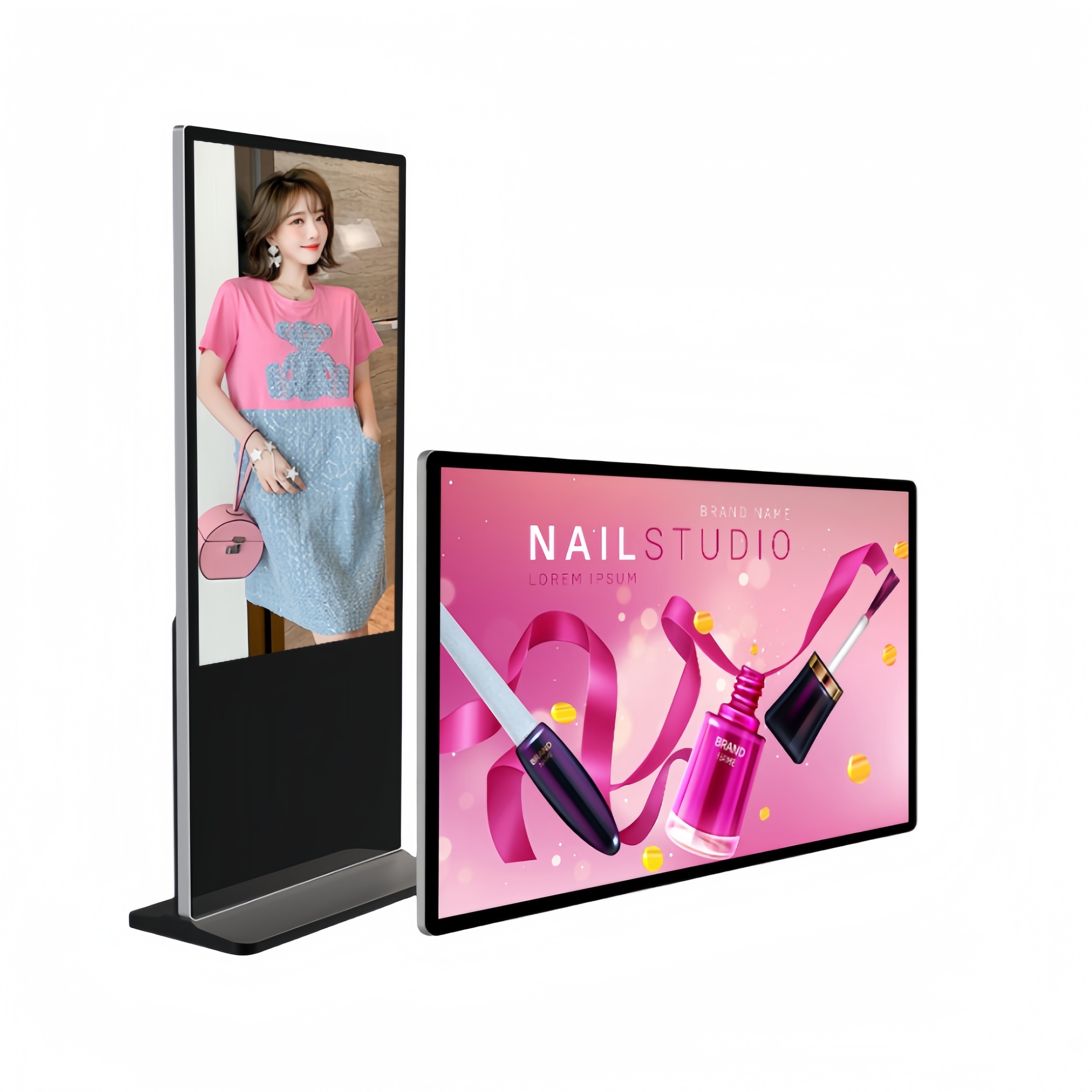 Ultra Thin Floor Stand Advertising Display 65inch LCD 3840x2160