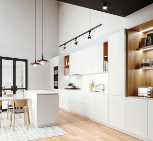 Quality Modern Plywood Kitchen Cupboard Set HPL Fireproof Solid Wood Cabinet wholesale