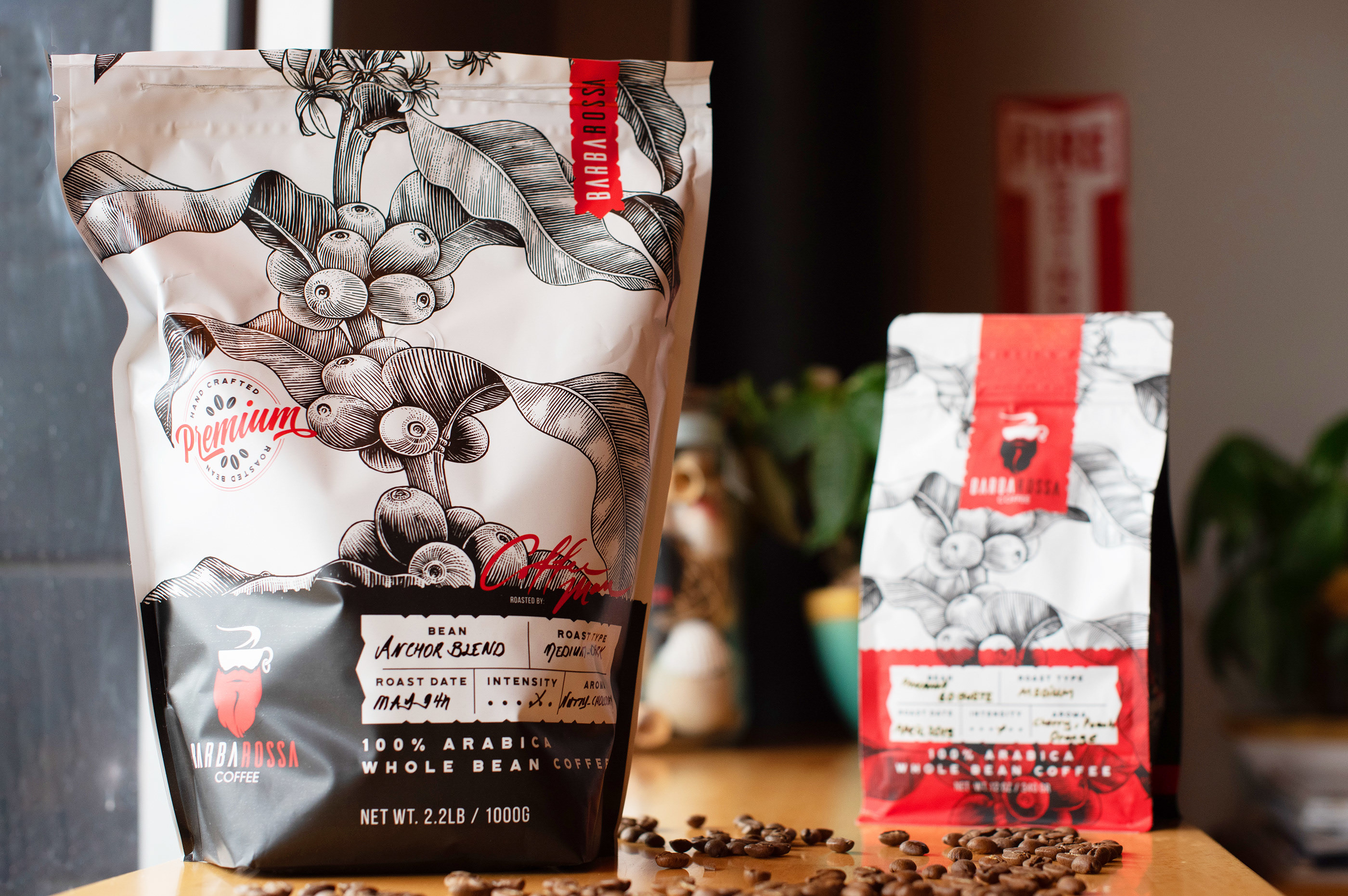 Customized Stand Up Pouches For 250g Roasted Coffee Beans
