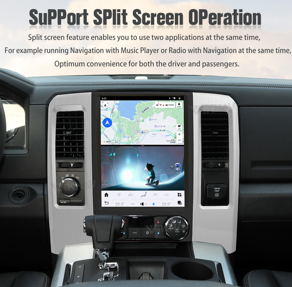12.1 inch Android Auto Car radio For 2008-2011 Dodge Ram GPS Multimedia player Touch Screen Support Wireless Carplay