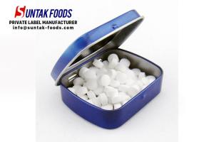 Quality Metal Tin Box Classic Hard Candy , Spearmint Sugar Free Fat Free Candy wholesale