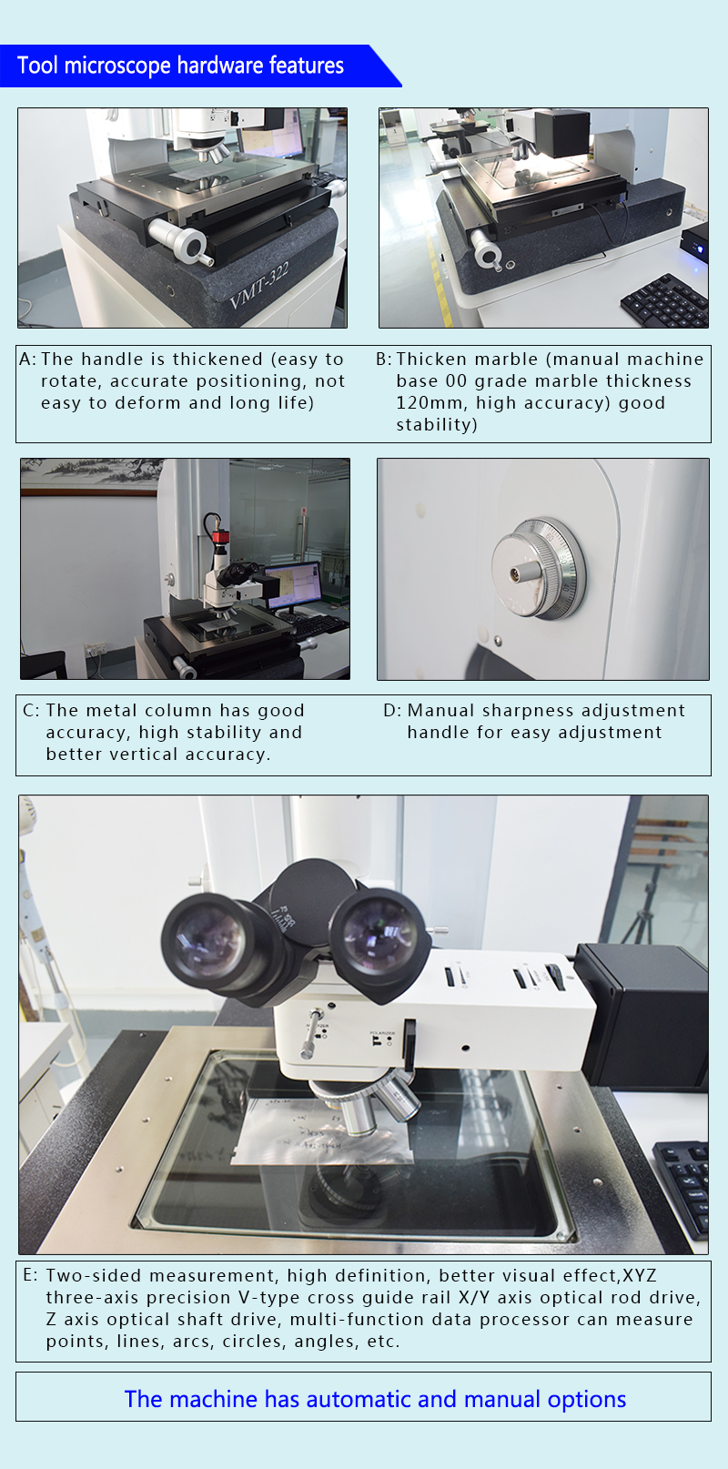 2000X Video Measuring Microscope For Industrial Medicine Testing
