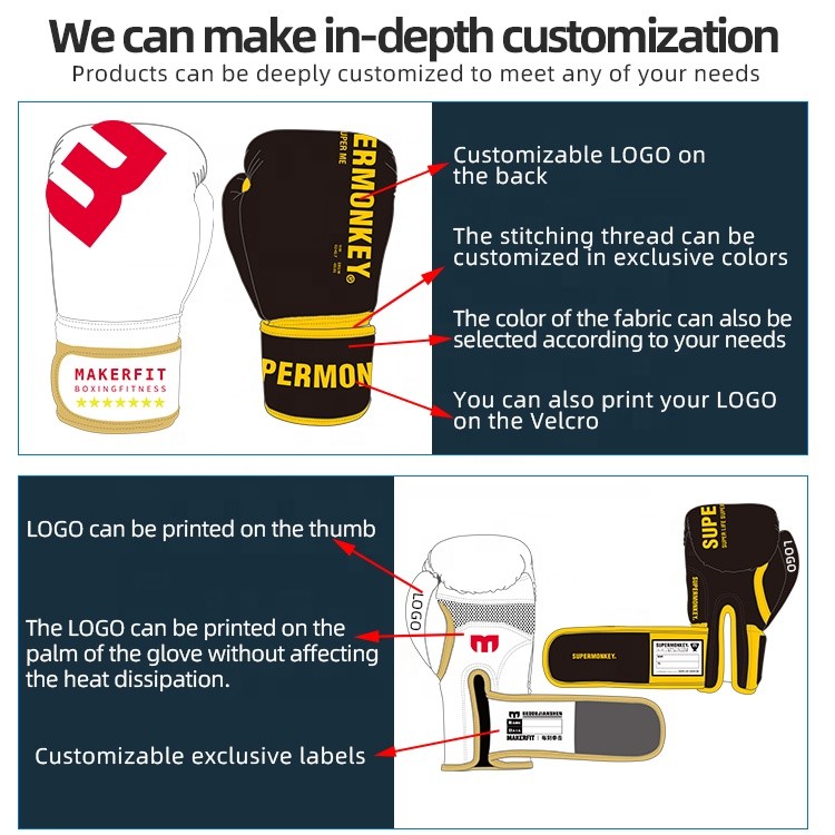 Plain Exercise Boxing Gloves Material Pu Leather Custom LOGO professional training