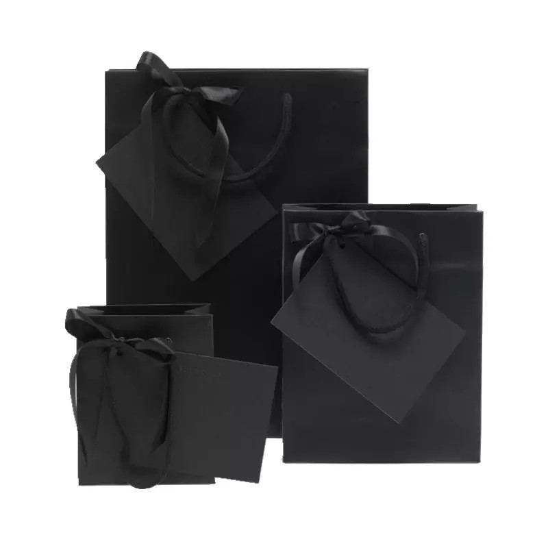 Flexo Printing Flat Handle Brown Paper Grocery Bags 12x7x17cm