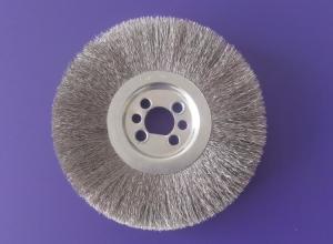 Quality Industrial 170mm Crimped Stainless Steel Wire Brush Wheel with Half Round Keyway wholesale