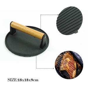 Quality Matt Black Kitchen Cookware Accessories 7 Inch Cast Iron Burger Press wholesale