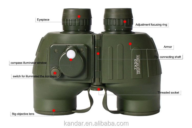 7X50 Binoculars with Compass Rangefinder Telescope Your Ultimate Marine Navigation Tool