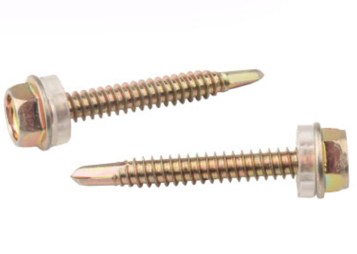 Color Zinc Hexagon Flange Drilling Screw With Tapping Screw Thread Hexagon Flange Drilling Screw