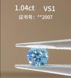 Quality Round Blue Diamond Cultivated Diamonds Lab Grown Diamond Earing Ring Necklace Pendant wholesale
