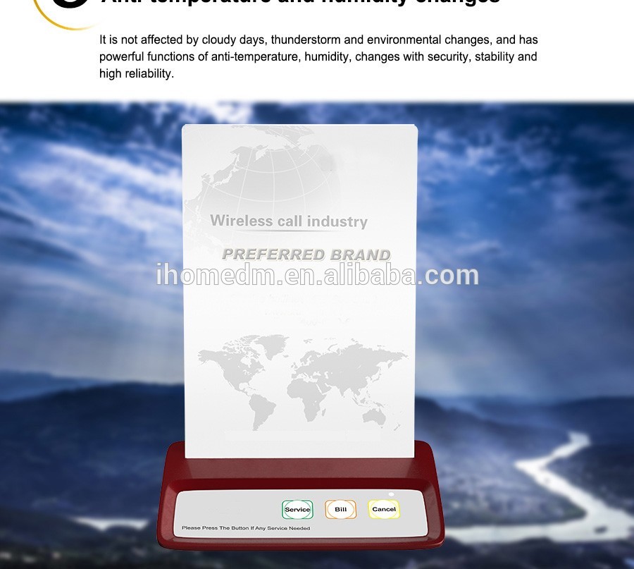 Acrylic board menu holder wireless waiter call button