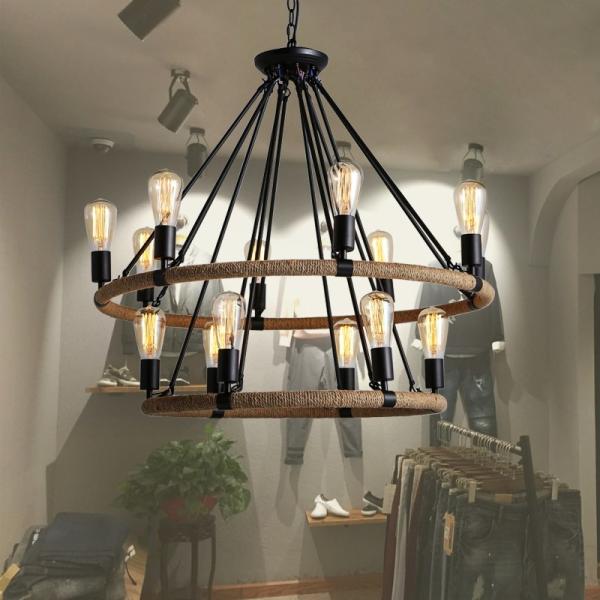 Loft Rattan pendant light For Kitchen Bedroom Dining room Lighting Fixtures (WH
