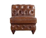 Vintage Leather Brown Chesterfield Sectional Sofa