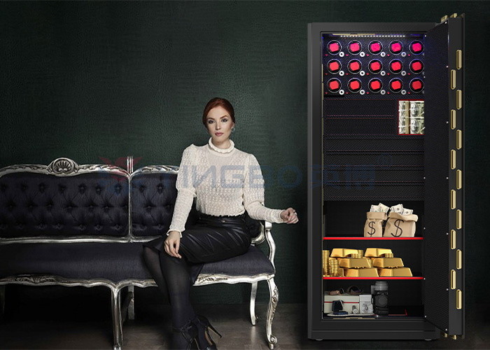 7 Open ways Jewelry Watch Winder Safe Solid Steel Fingerprint Lock