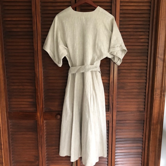 Bohemian Clothing Women Kimono Style V neck Maxi Linen Dress