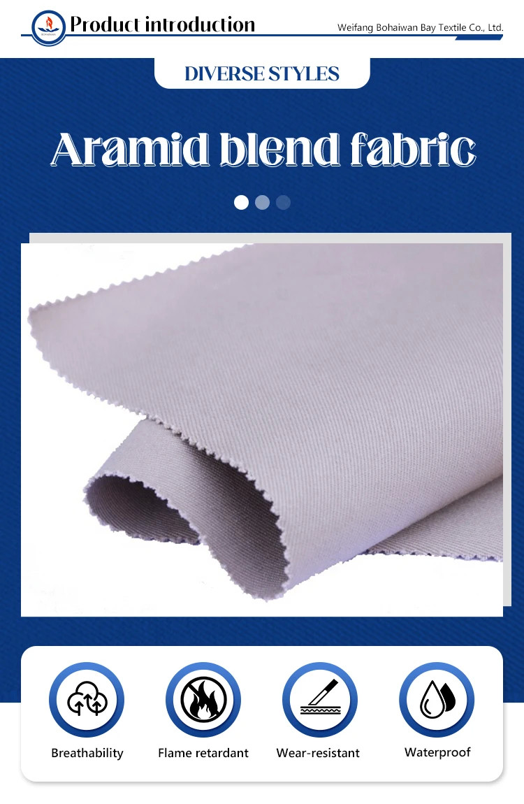 Safety Work Wear Fire Resistant Meta Aramid / Para Aramid Fabric Flame Retardant Fiber Fabric