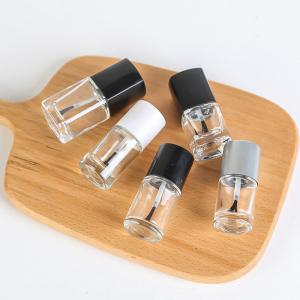Quality 8ml 10ml 15ml Customized Accepted Clear UV Gel Nail Polish Bottle Empty Glass Bottle for Gel Polish With Silver Cap and Brush wholesale
