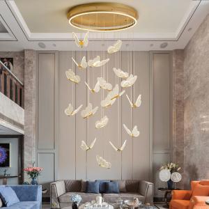 Quality Pendant Chandelier For Ladder Revolving Staircase Butterfly Lighting（WH-NC-83) wholesale