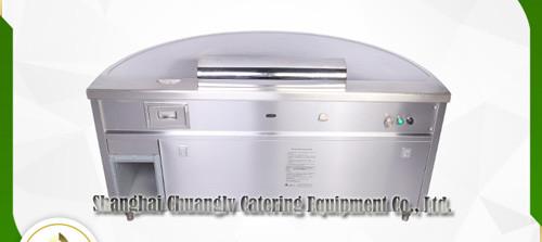 Stainless Steel Gas Heating Down Exhausting Restaurant Hibachi Grill Table Semi