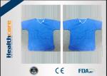 Sterile Spunlace Disposable Light Blue Hospital Scrubs With Round Neck