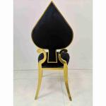 Poker Heart Banquet Dining Chair Black Color Stainless Steel Frame