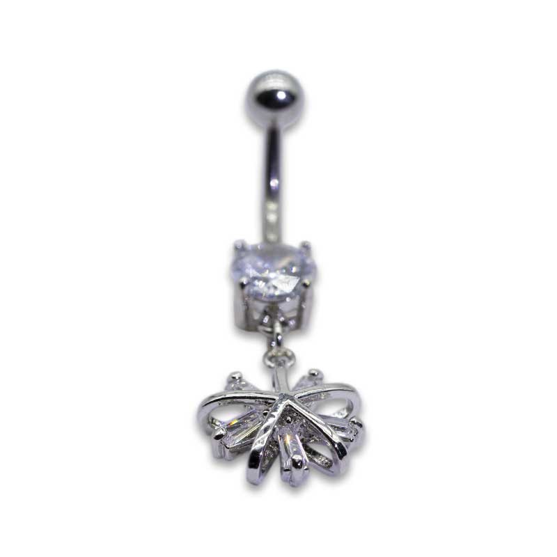 Snow Flower Belly Button Piercings Jewelry 316 Stainless Steel Silver Plated