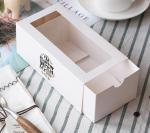Cake Tart Cardboard Food Packaging Box 17.6x8.5x6.6cm Small White Cardboard