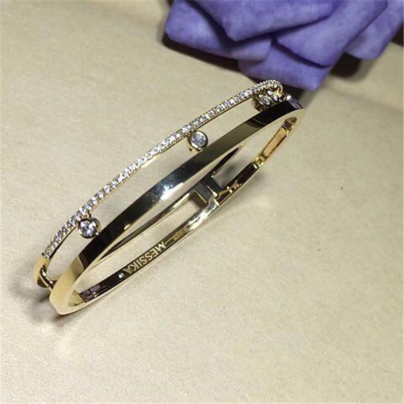 Jewelry factory in Shenzhen, China Luxury Jewelry Symbolize love bracelet 18k gold 5 diamond sliding Bracelets