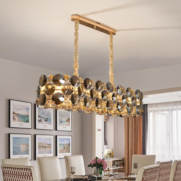 Modern smoke gray crystal chandelier in the living room contemporary chandelier