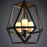Vintage Retro Loft Industrial Black Painted Wrought Iron Bird Cage Chandelier(WH