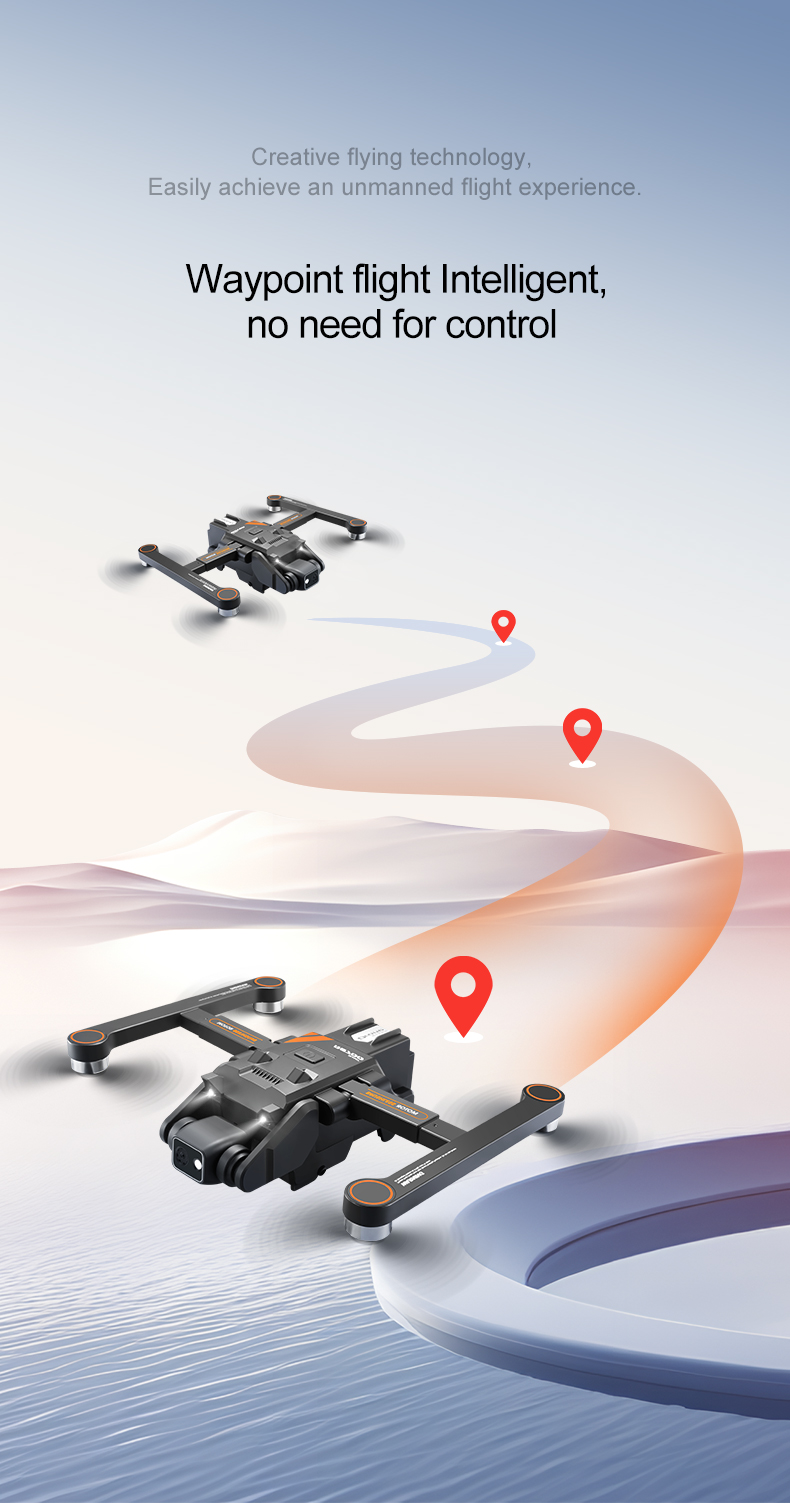 High Hold RC Quadcopter with 4K HD Camera and FPV Foldable Design 100m Remote Control Distance 3.7V 1800mAh Battery