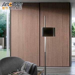 Quality NO Folded Modern Sensor Slide Wooden Door Sliding Glass Wardrobe For Bedroom Furniture wholesale